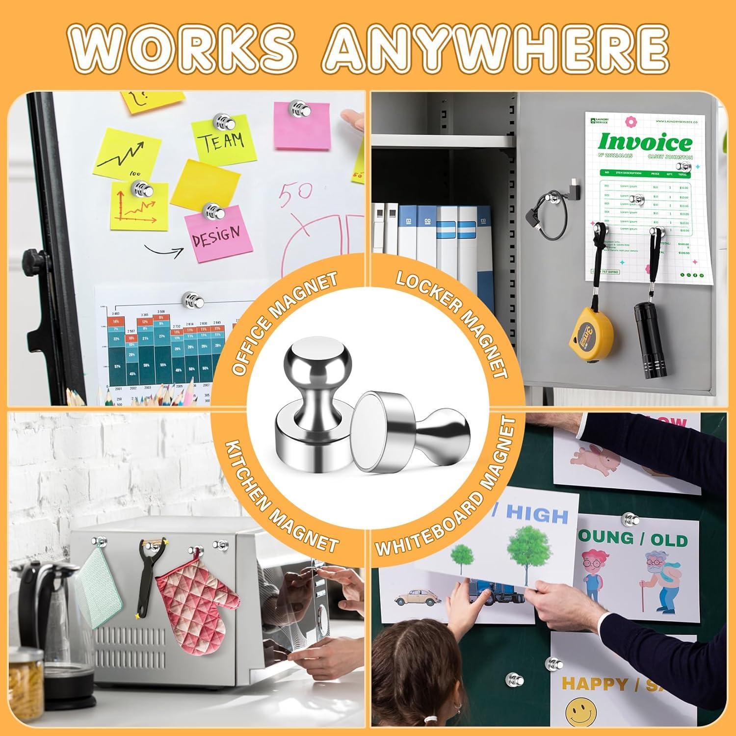 12 Imanes Fuertes WUDIME para Refrigerador y Pizarra Blanca