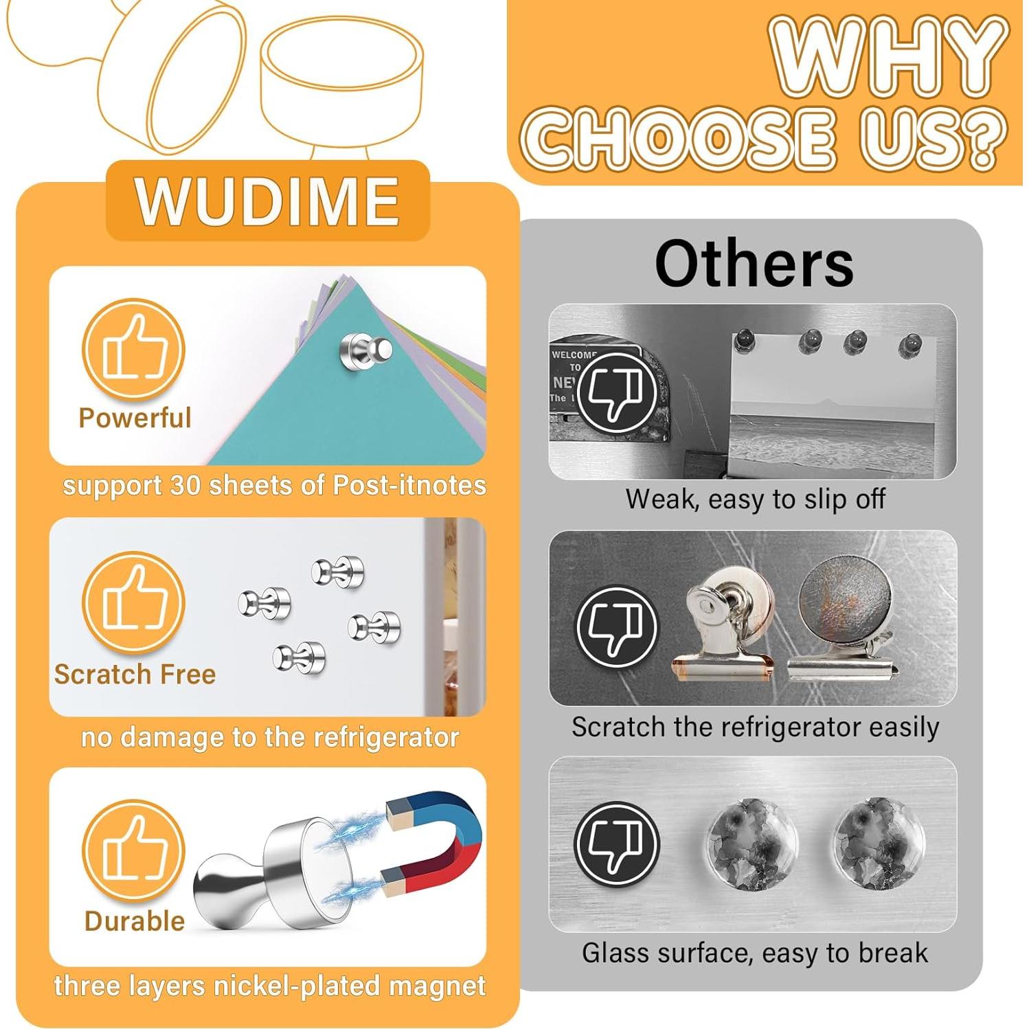 12 Imanes Fuertes WUDIME para Refrigerador y Pizarra Blanca