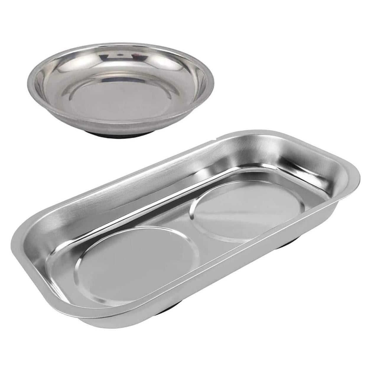 Bandeja Magnética Rectangular y Redonda Edward Tools - Acero Inoxidable