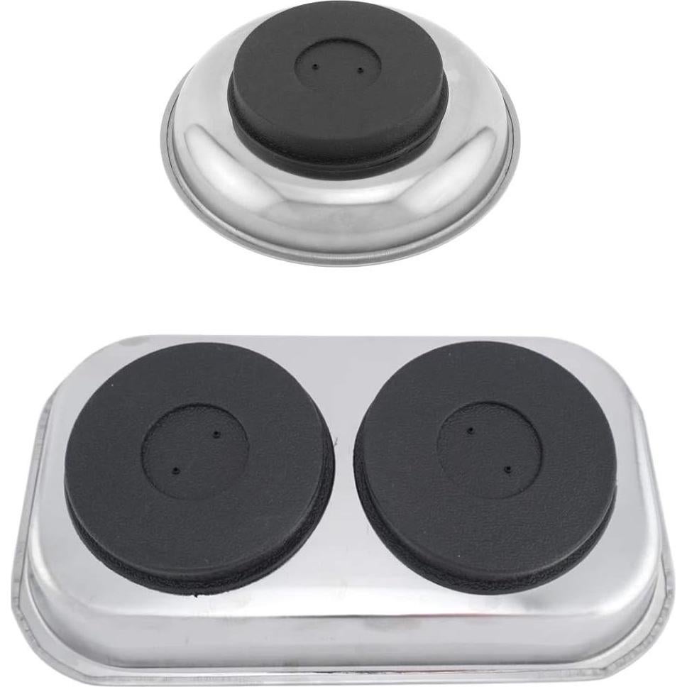 Bandeja Magnética Rectangular y Redonda Edward Tools - Acero Inoxidable