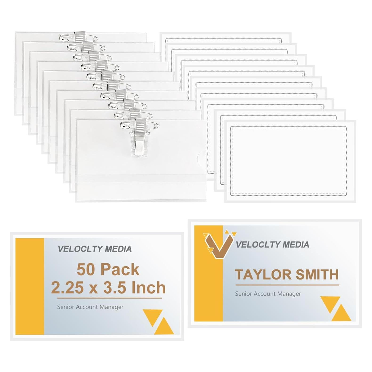 Sujetadores de Nombre Fushing 50PCS con Inserts 5.7x8.9cm