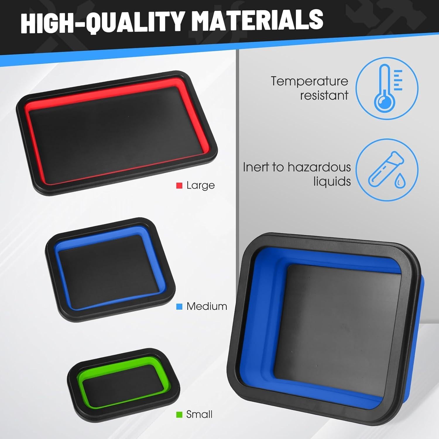 Juego de Bandejas Magnéticas Plegables Jebousike 3 Piezas