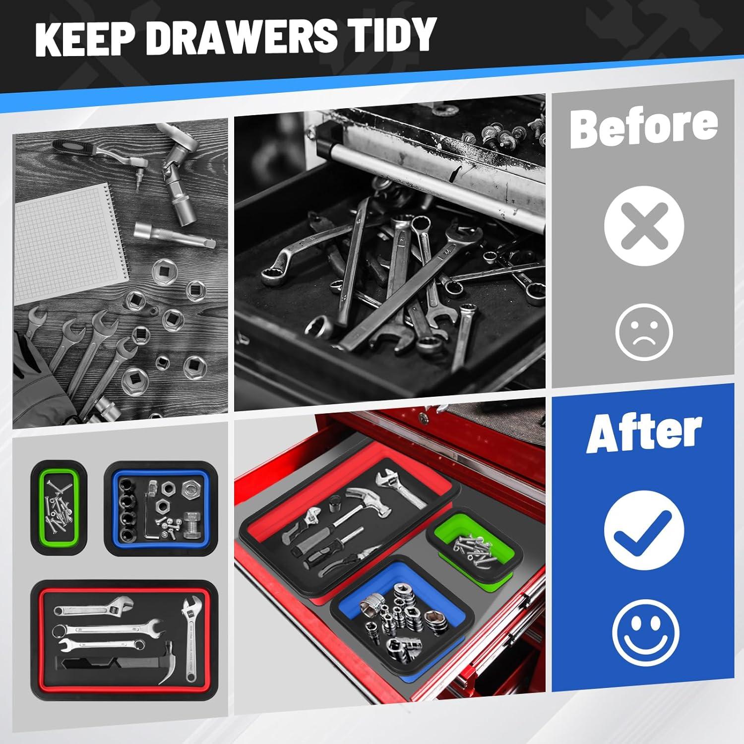 Juego de Bandejas Magnéticas Plegables Jebousike 3 Piezas