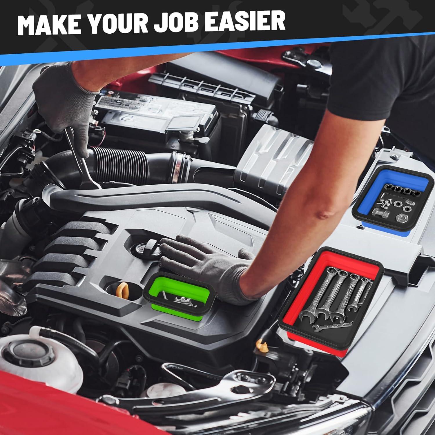 Juego de Bandejas Magnéticas Plegables Jebousike 3 Piezas