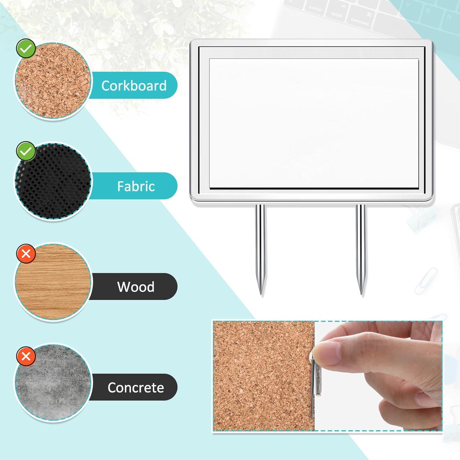 Alfileres de Cubículo Plateados Amylove - 10 Piezas 3.05x2.03cm