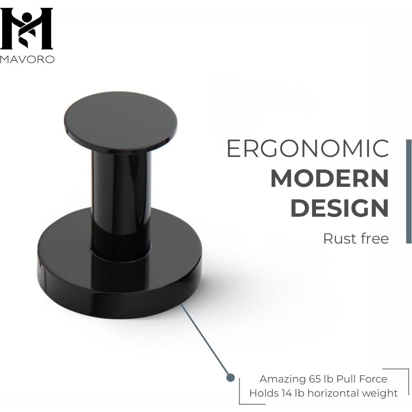 Ganchos Magnéticos Fuertes Mavoro Negro - Juego de 2