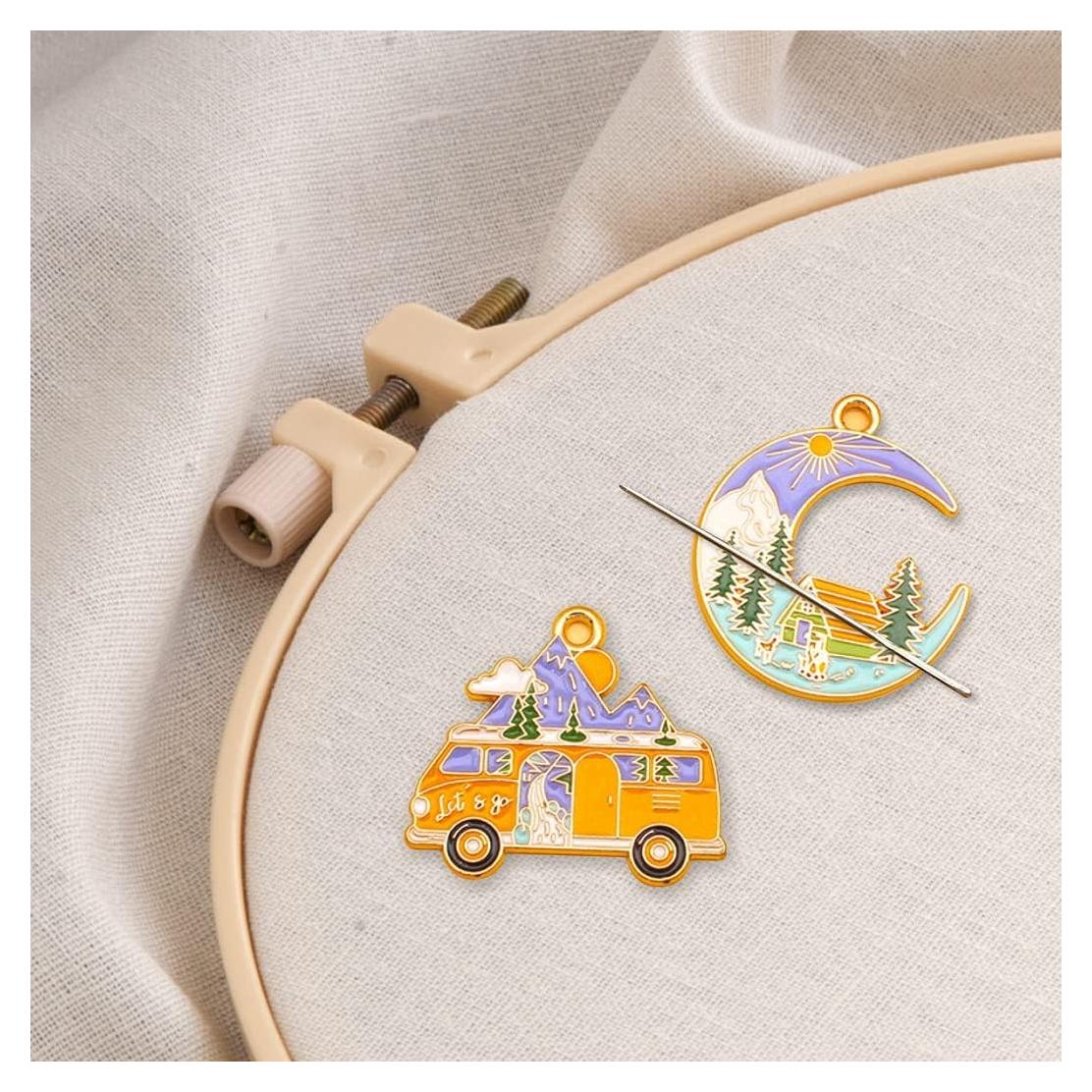 Imanes para Agujas de Bordado Sesyomr - 2 Piezas Luna y Bus