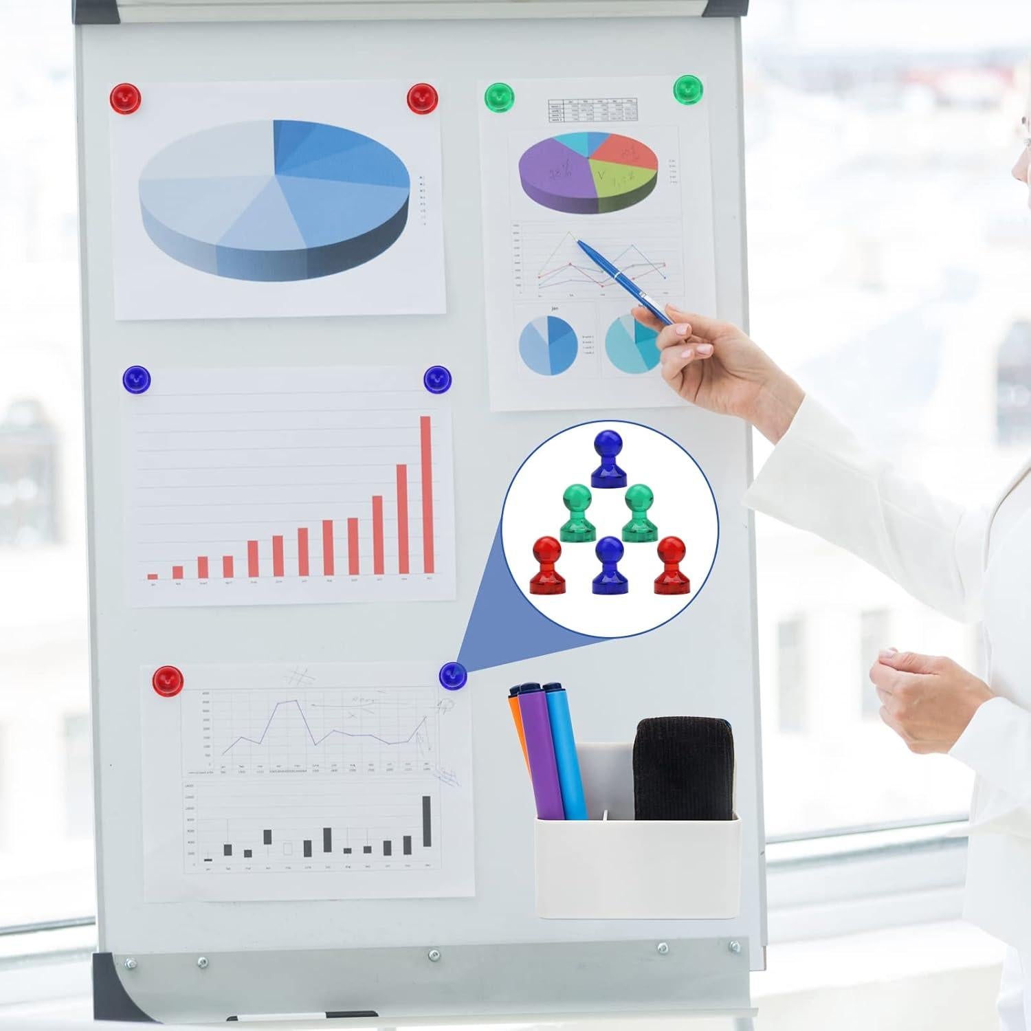 Soporte Magnético para Marcadores Catcan - 2 Piezas Blanco