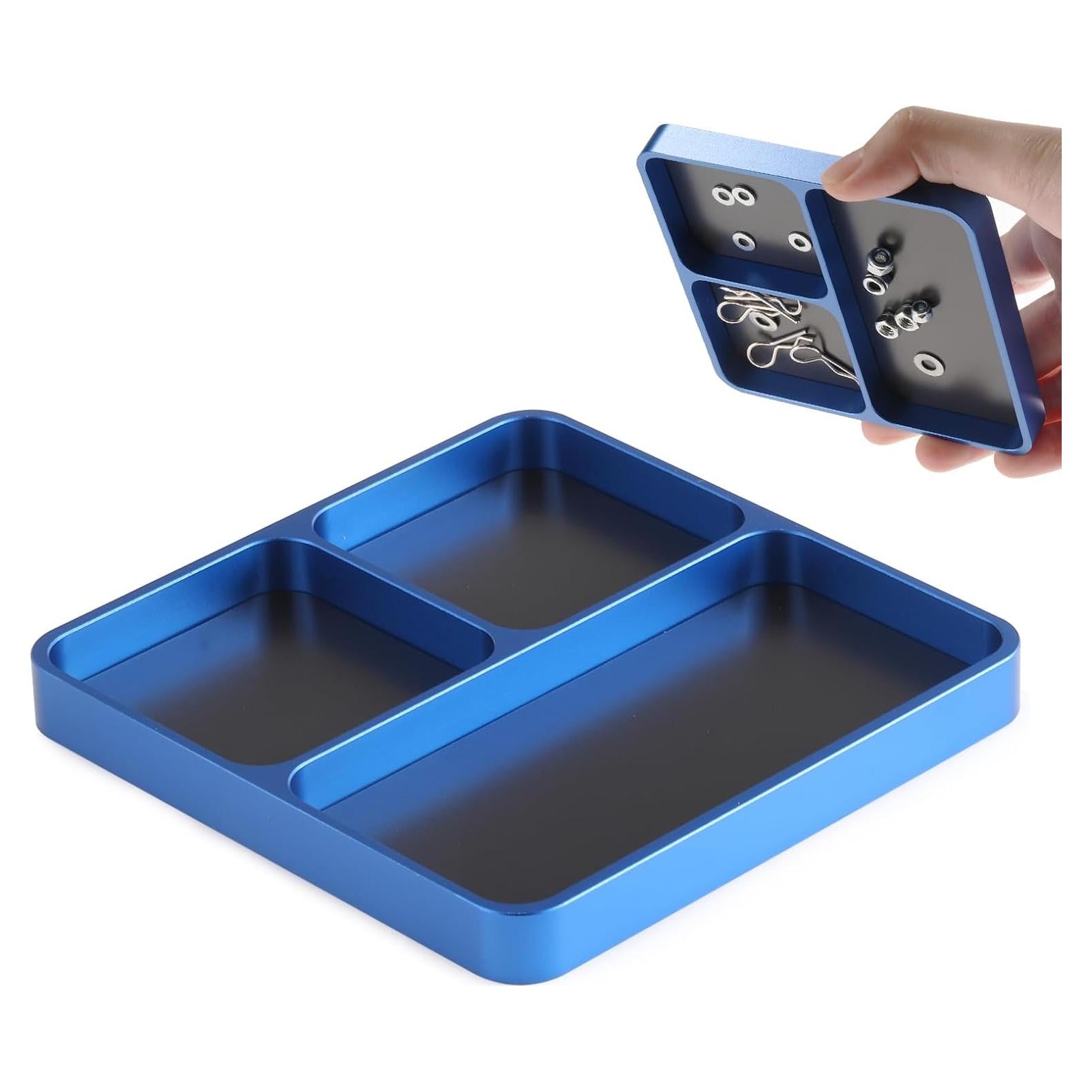 Bandeja Magnética de Tornillos Shaluoman 9.9cm Azul