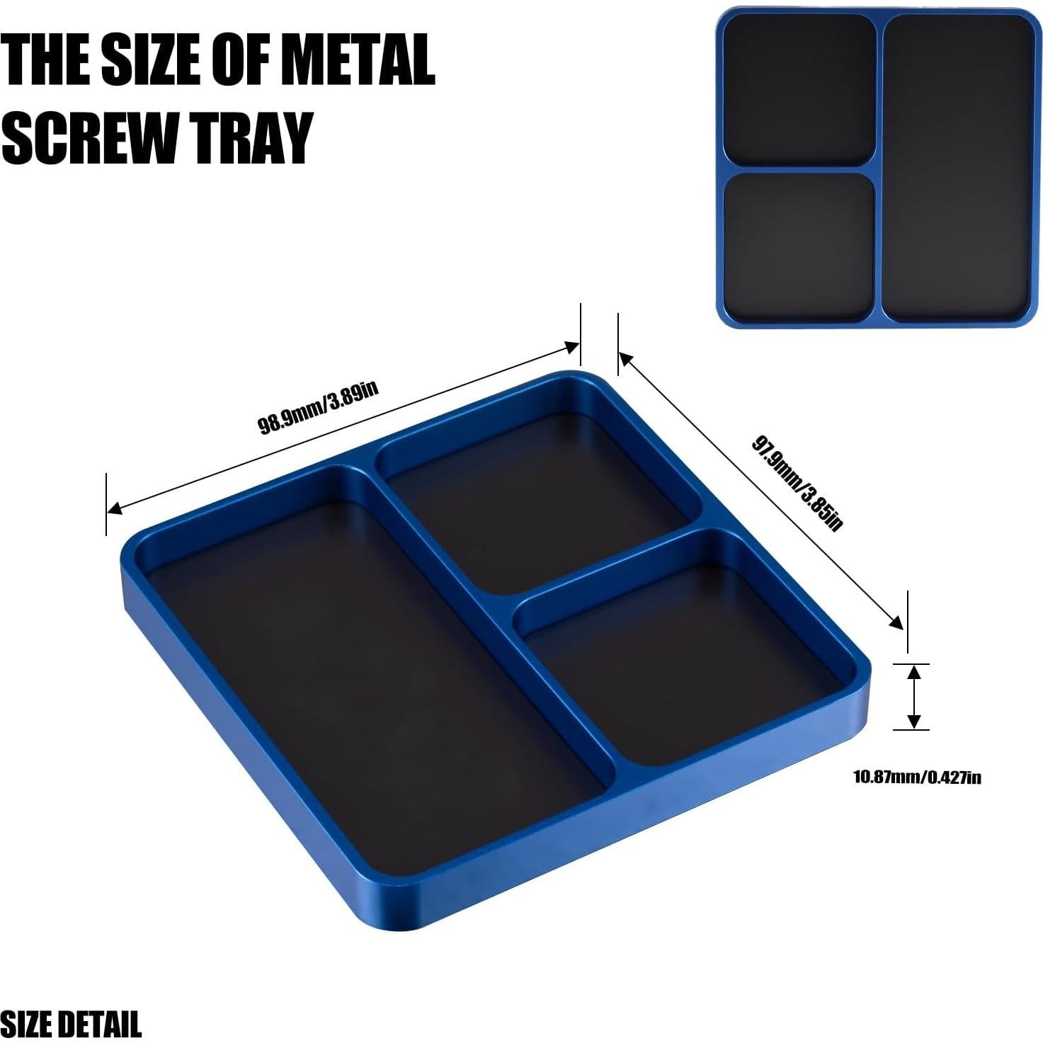 Bandeja Magnética de Tornillos Shaluoman 9.9cm Azul
