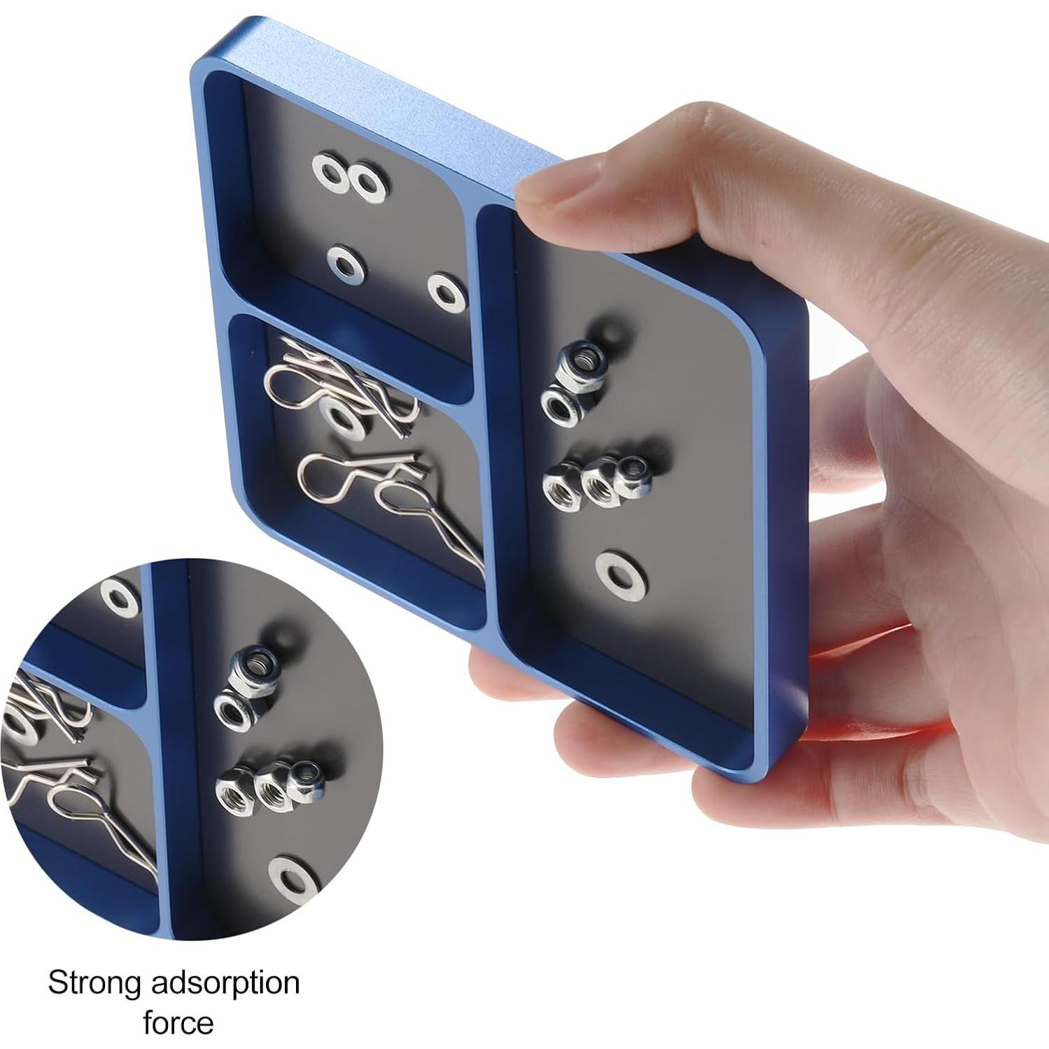 Bandeja Magnética de Tornillos Shaluoman 9.9cm Azul