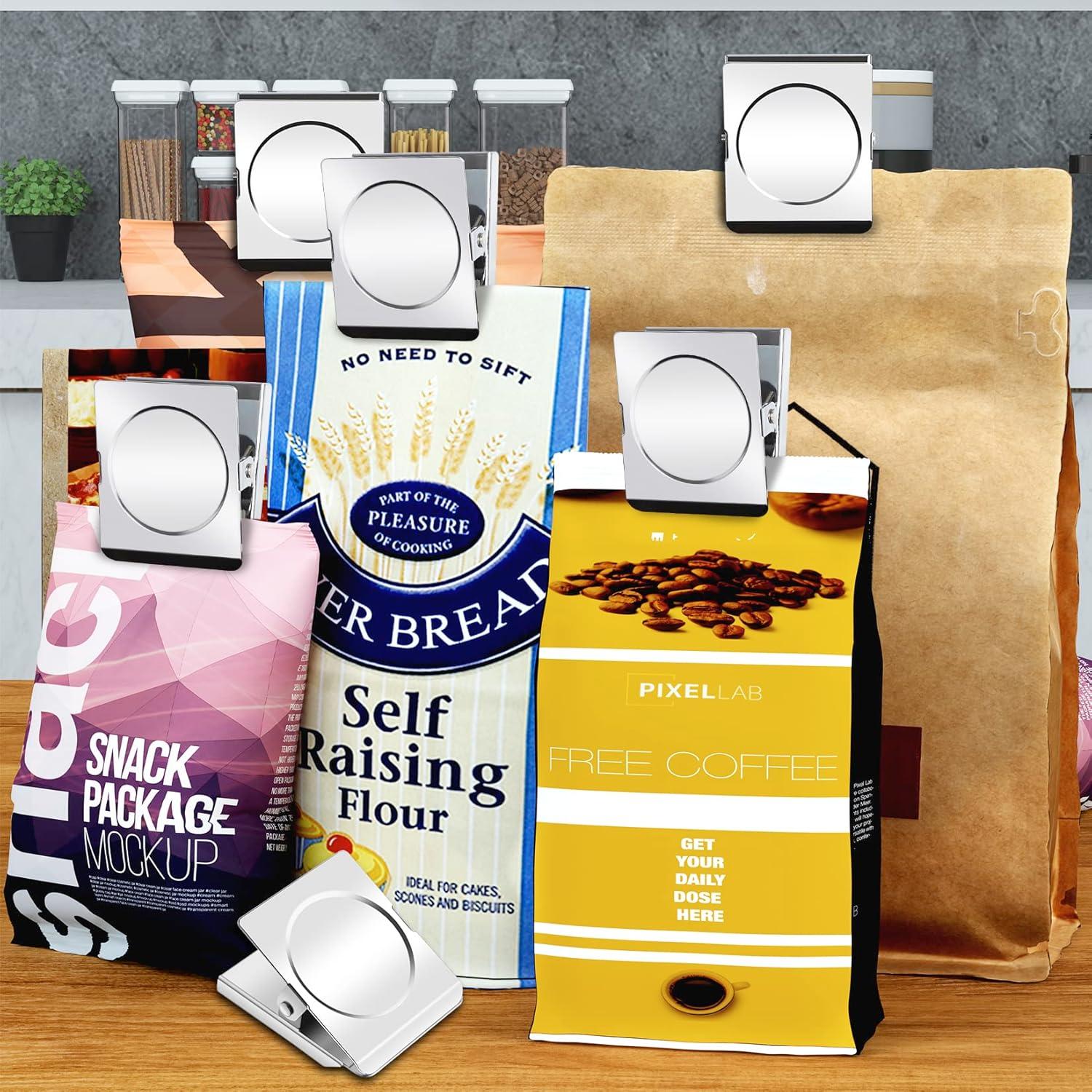 Clips Magnéticos Fuertes Grtard 2.2" Plateados - Paquete de 4