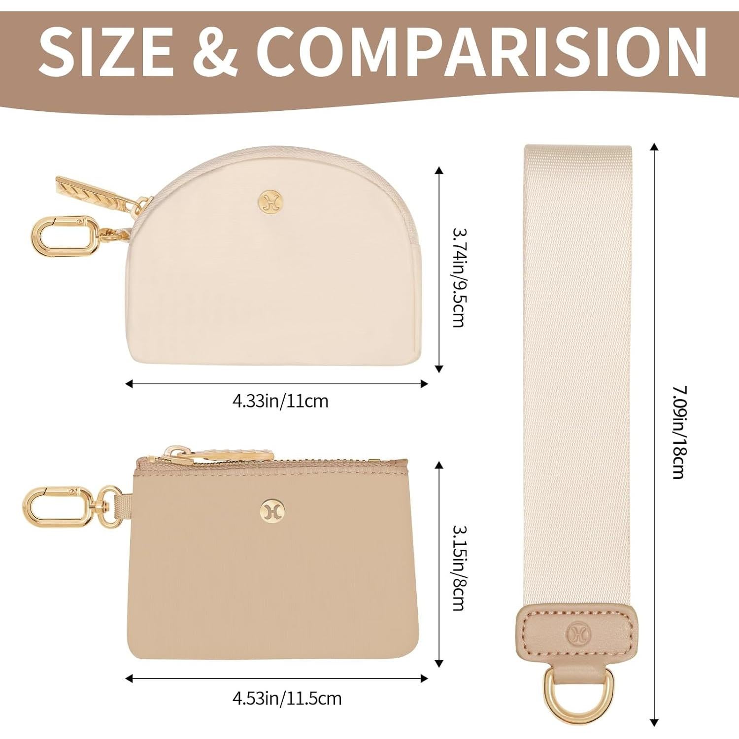 Monedero de muñeca Hovmwey con llavero y doble bolsa 18 cm