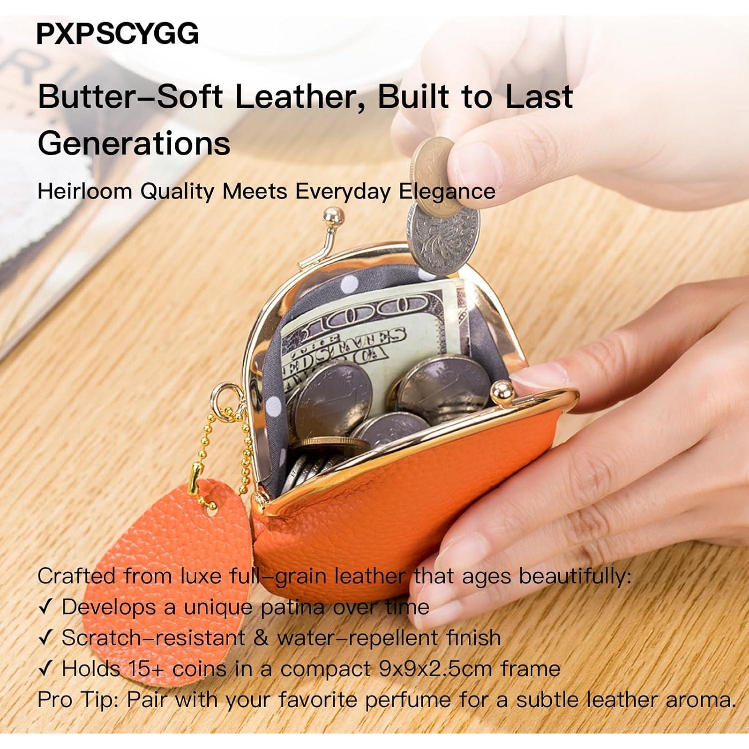 Monedero Pequeño de Cuero PU Vintage para Mujeres - Verde Almendra