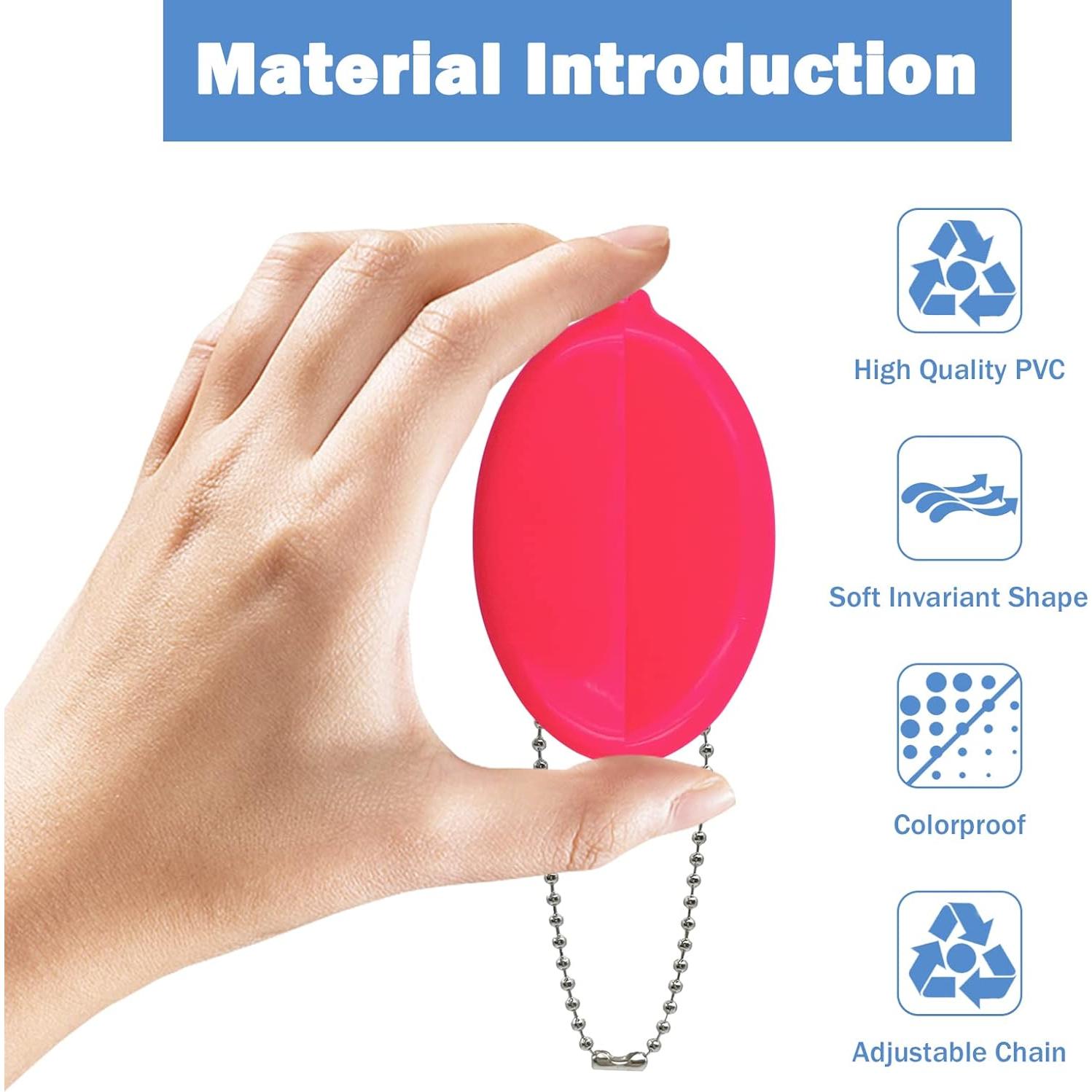 Monedero Ovalado DEEZOMO Rosa Neón - Organizador de Monedas