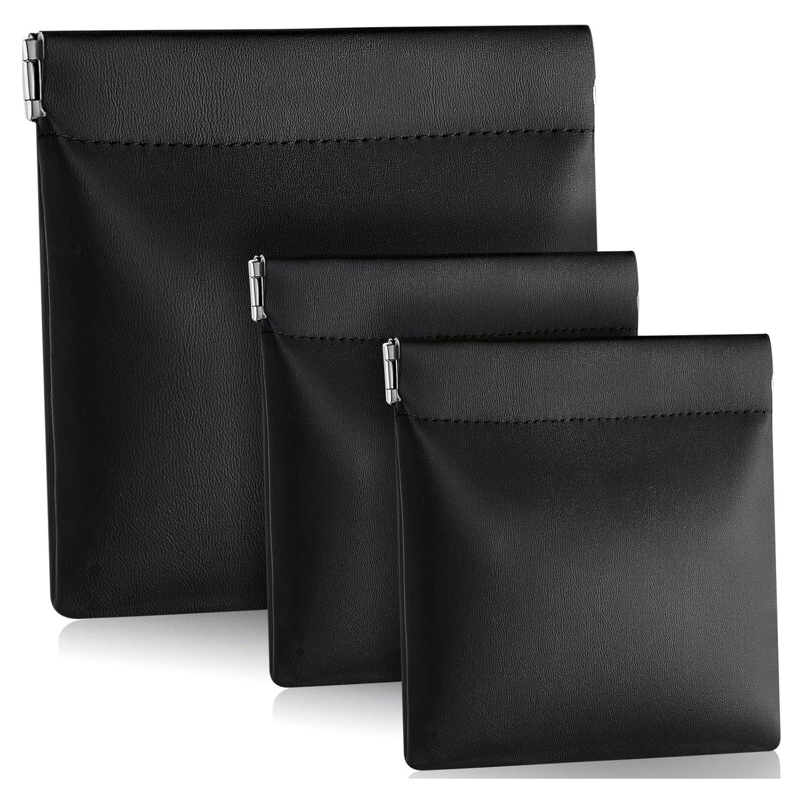 Monedero de Cuero PU Sadnyy 3 Pcs Negro - 2 Tamaños