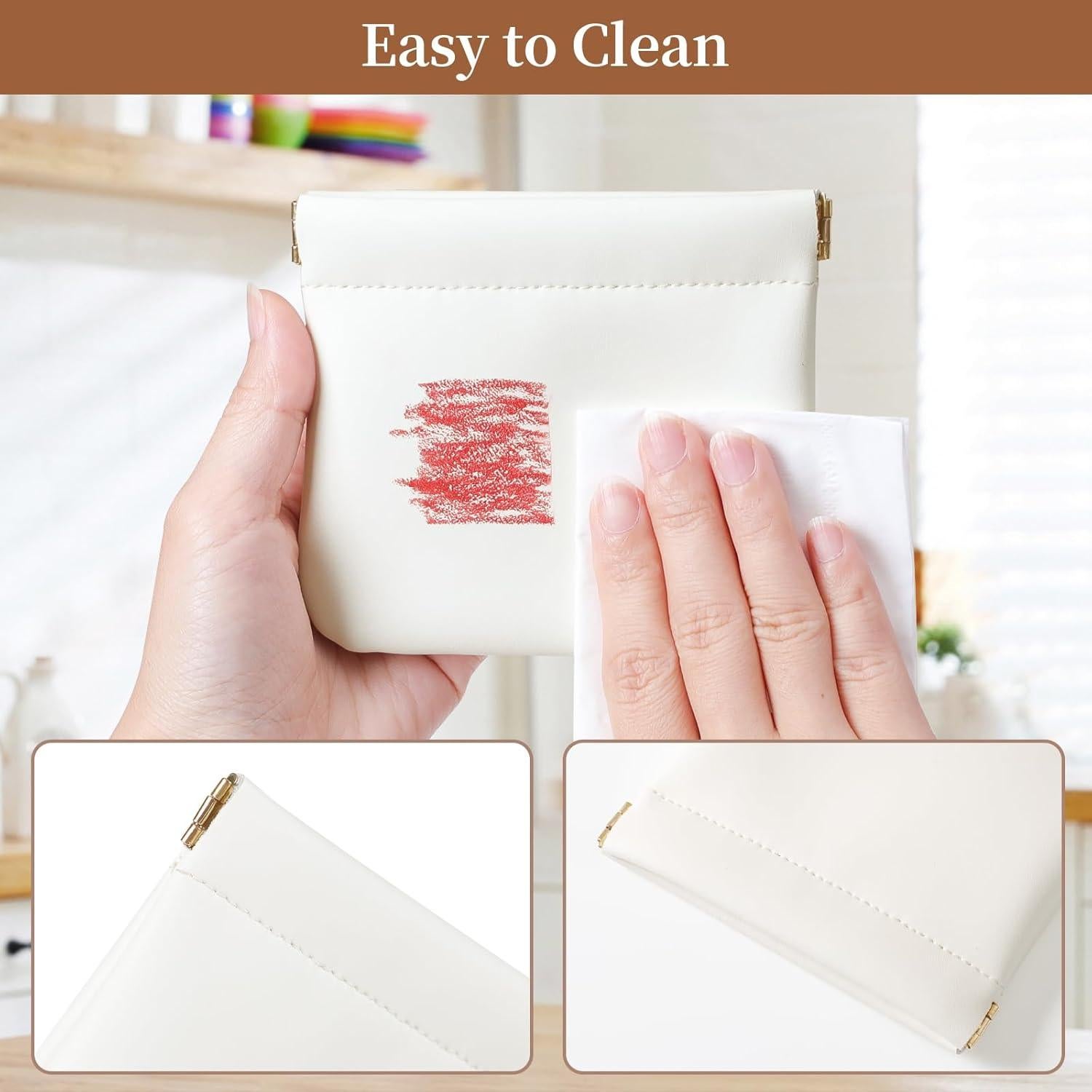 Paquete de 2 Bolsas de Maquillaje MEIBOOCH - Cuero de Superfibra