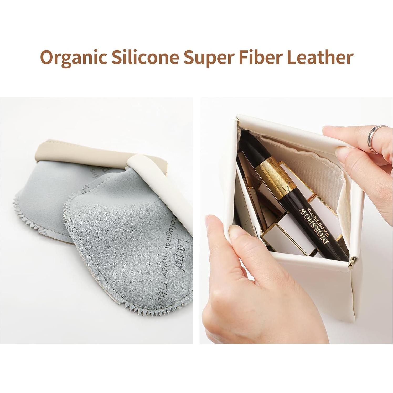 Paquete de 2 Bolsas de Maquillaje MEIBOOCH - Cuero de Superfibra