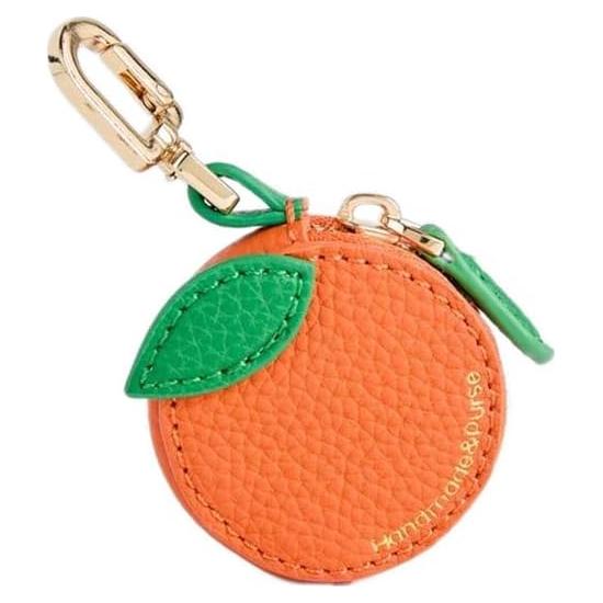 Monedero de cuero naranja con soporte para AirTag - Genérico