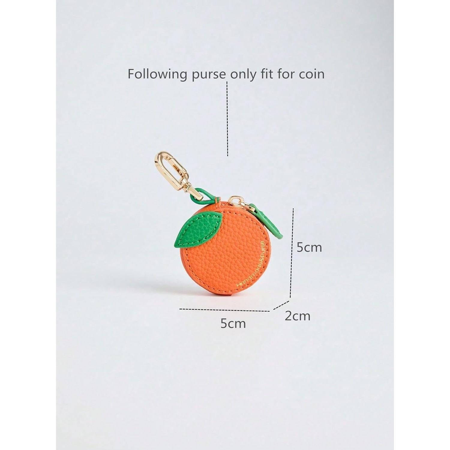 Monedero de cuero naranja con soporte para AirTag - Genérico