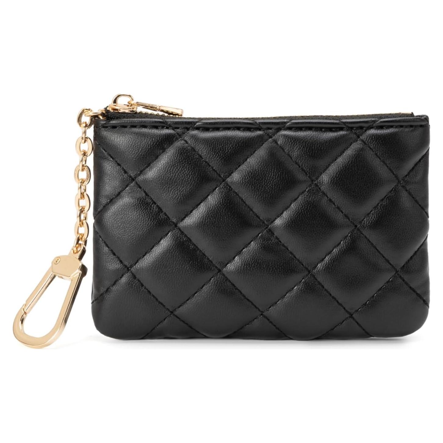 Monedero de Cuero PU Acolchado LARENNT Negro con Llavero