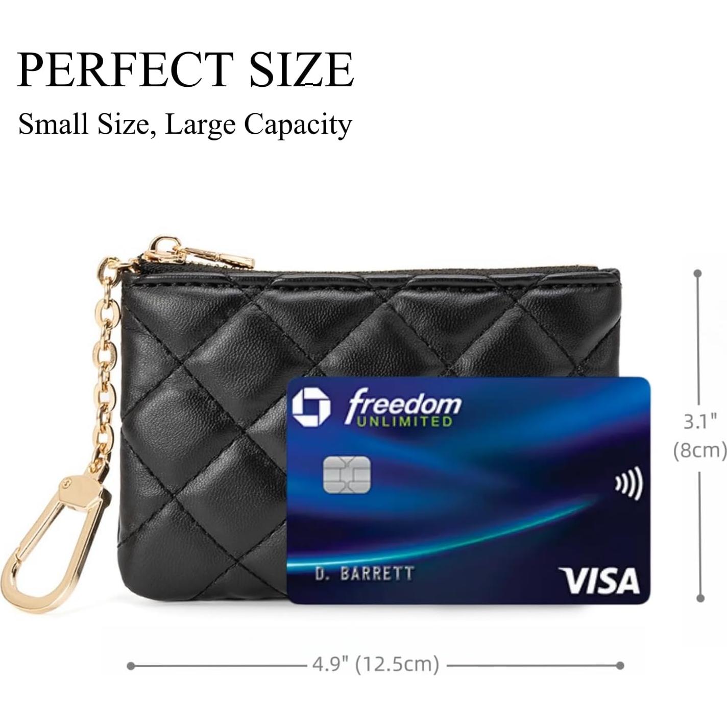 Monedero de Cuero PU Acolchado LARENNT Negro con Llavero