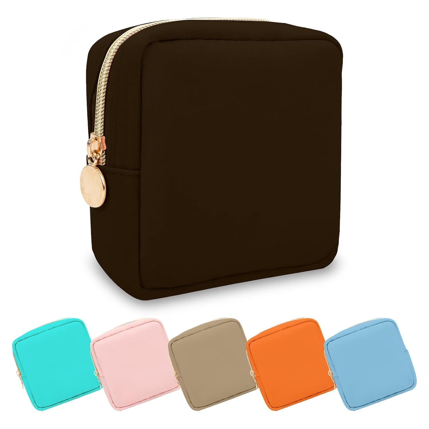Bolsa de Maquillaje Mini UIXIZQ Nylon Impermeable Chocolate