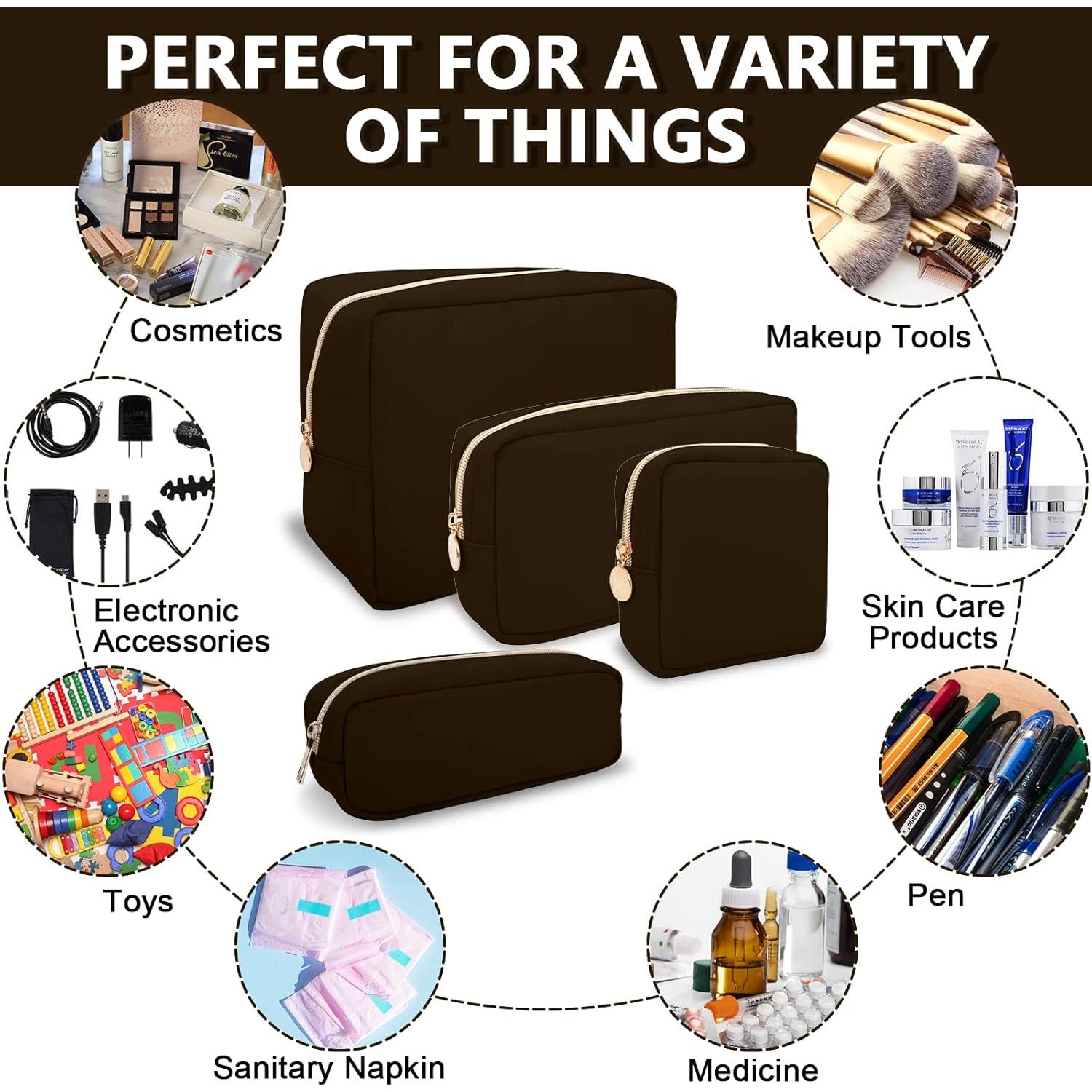Bolsa de Maquillaje Mini UIXIZQ Nylon Impermeable Chocolate