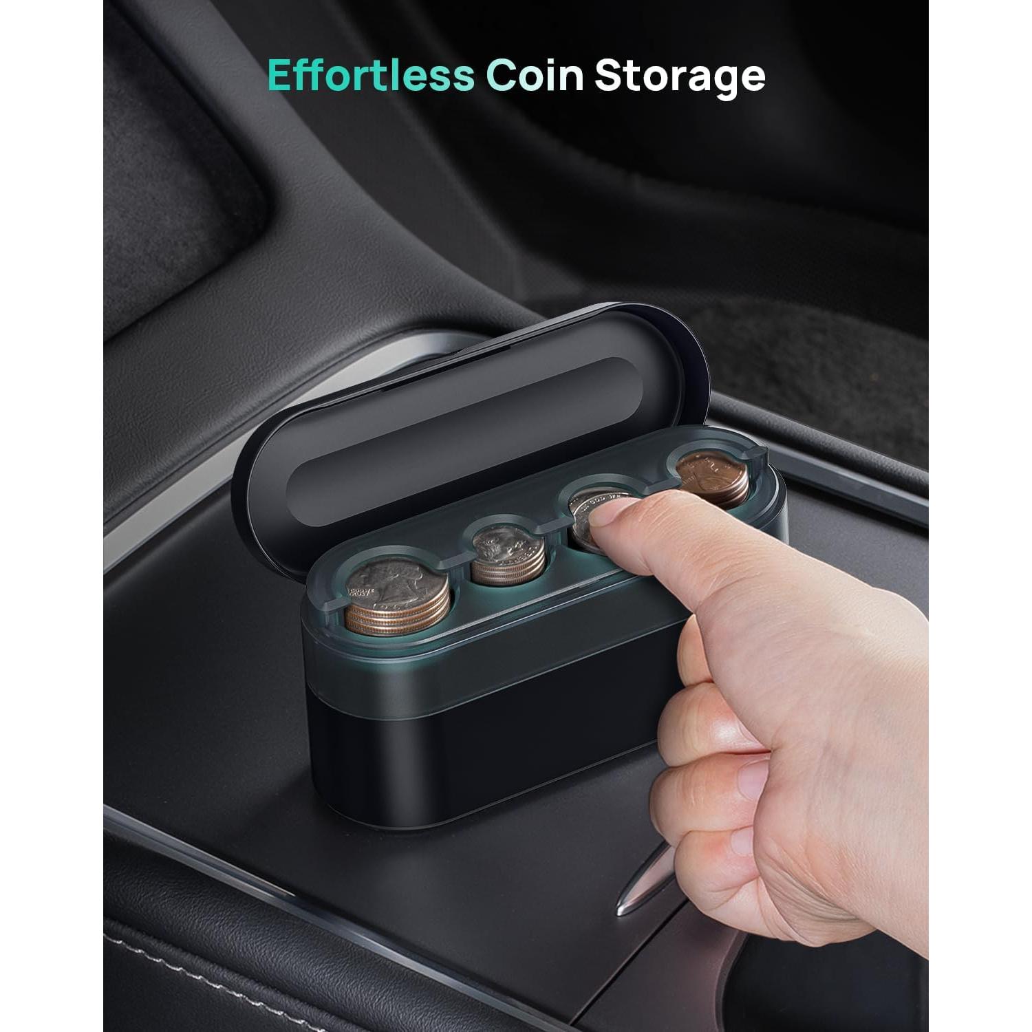 Organizador de Monedas HALOBLK HL01CB para Coche Negro