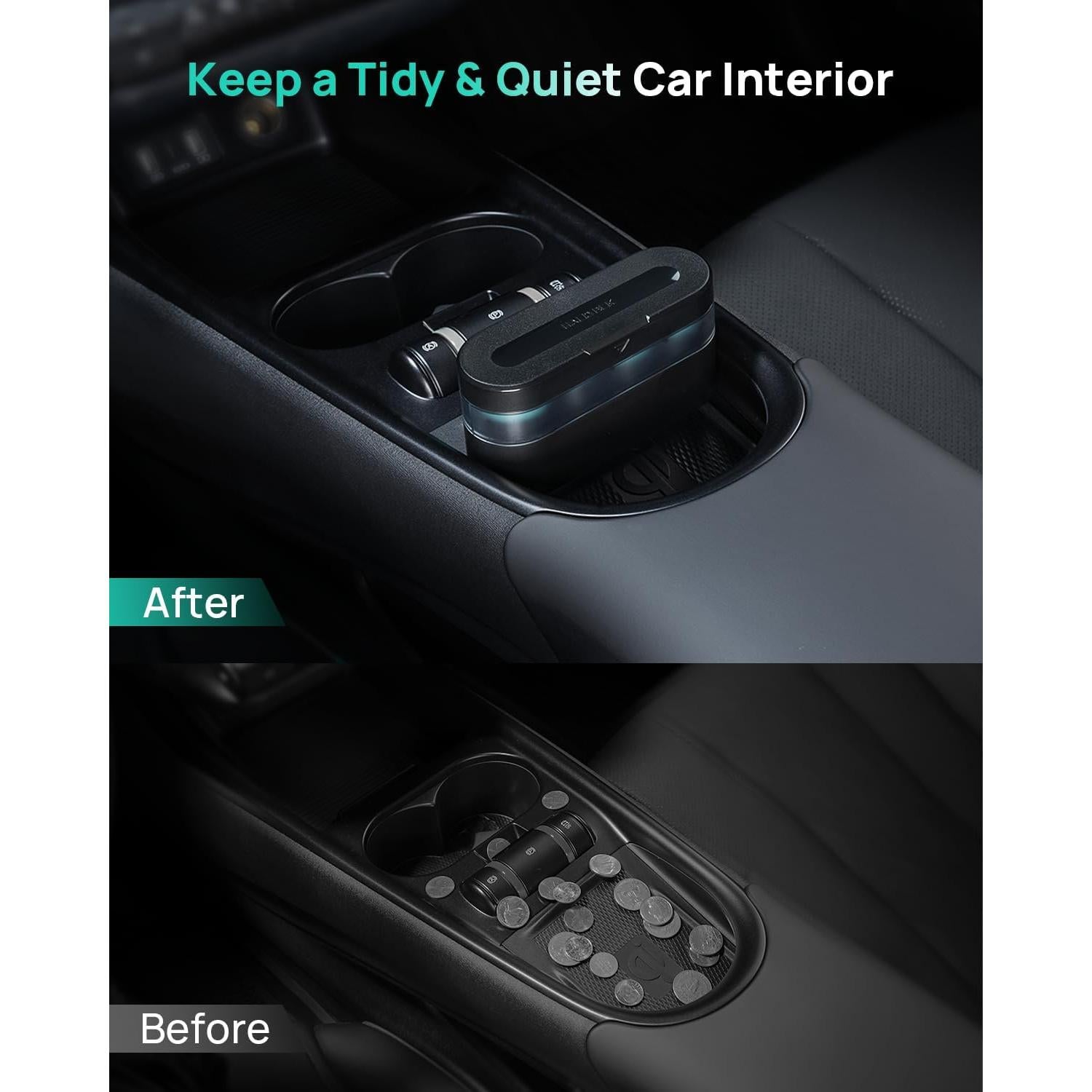 Organizador de Monedas HALOBLK HL01CB para Coche Negro