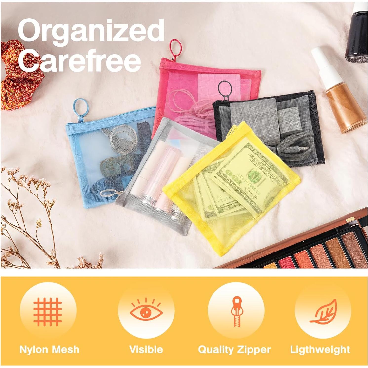 Bolsa de Malla con Cremallera Easyfun 12.7x10.16 cm Amarillo