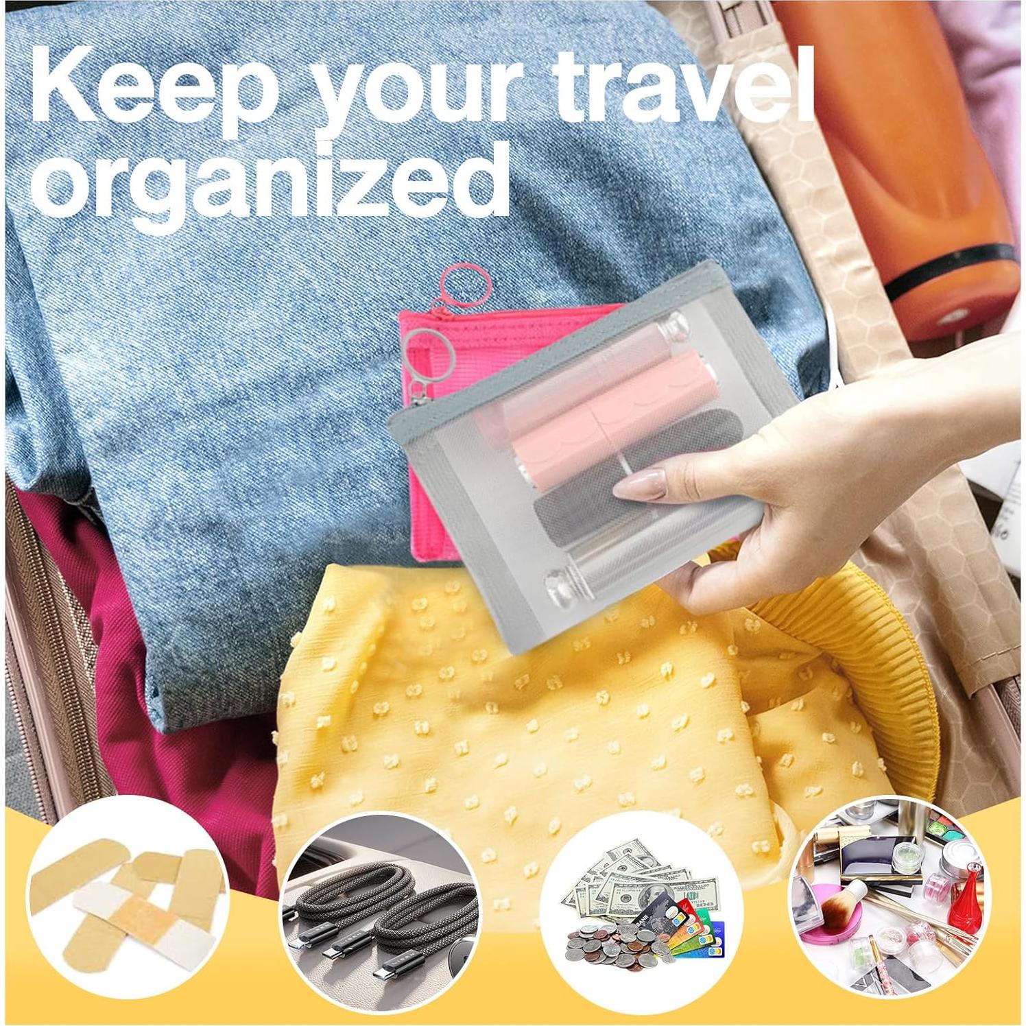 Bolsa de Malla con Cremallera Easyfun 12.7x10.16 cm Amarillo