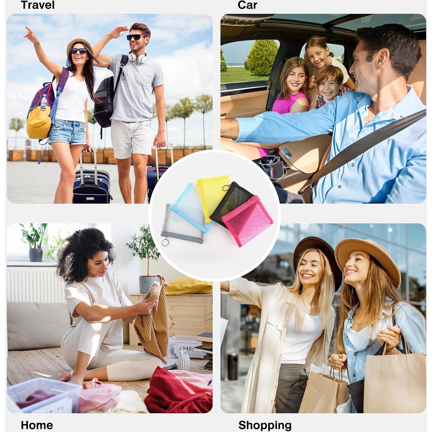 Bolsa de Malla con Cremallera Easyfun 12.7x10.16 cm Amarillo