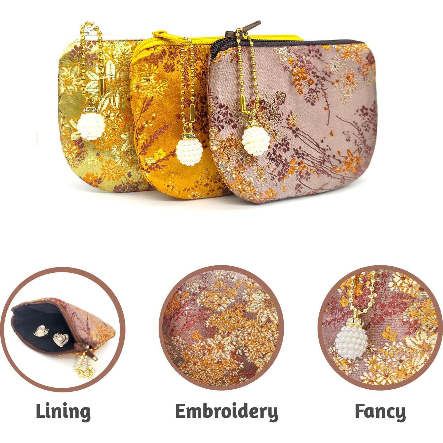 Bolsa de Joyería Hecha a Mano Golden Amy - 12.2x8.6 cm