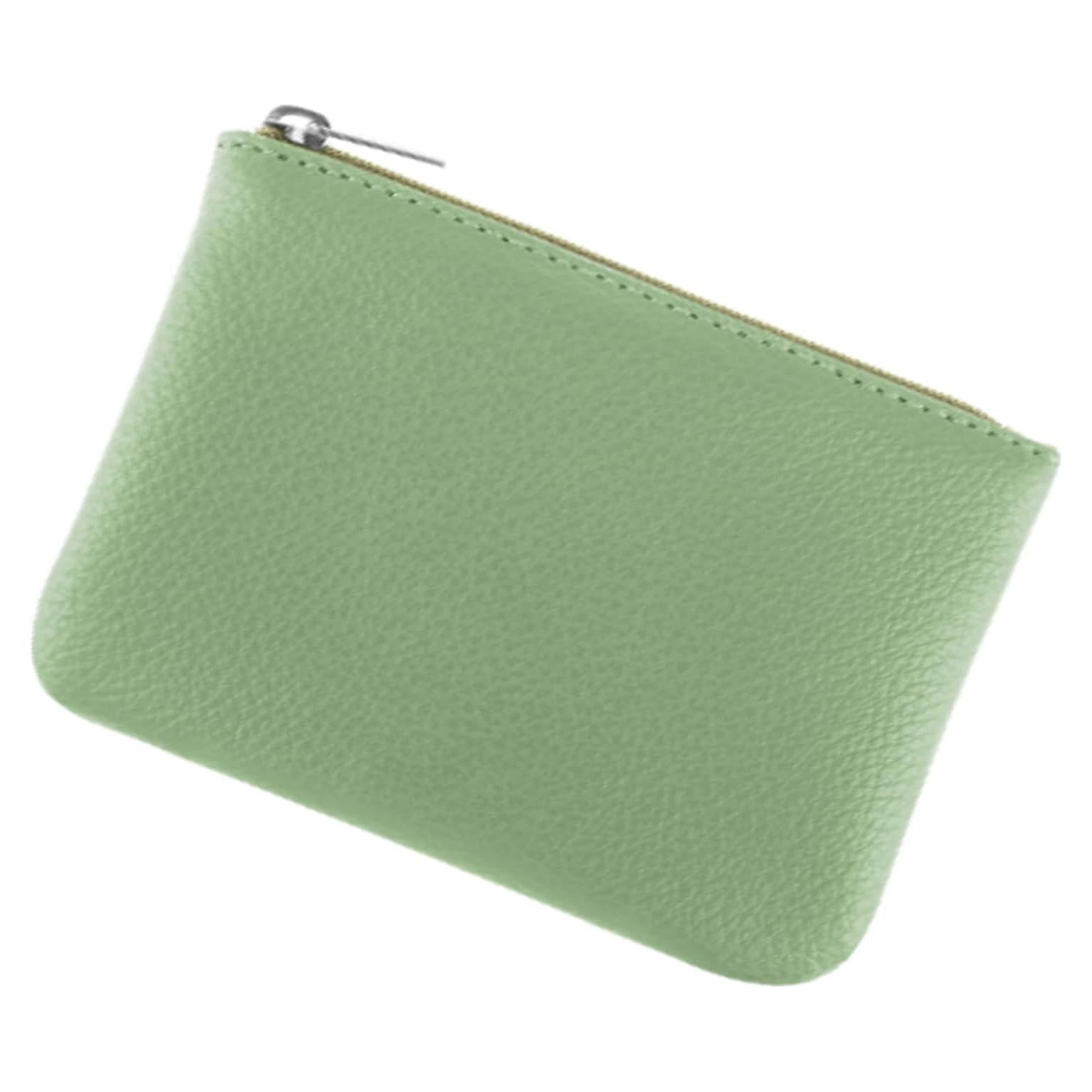 Monedero portátil Simmaro de cuero vegano verde 12x9cm