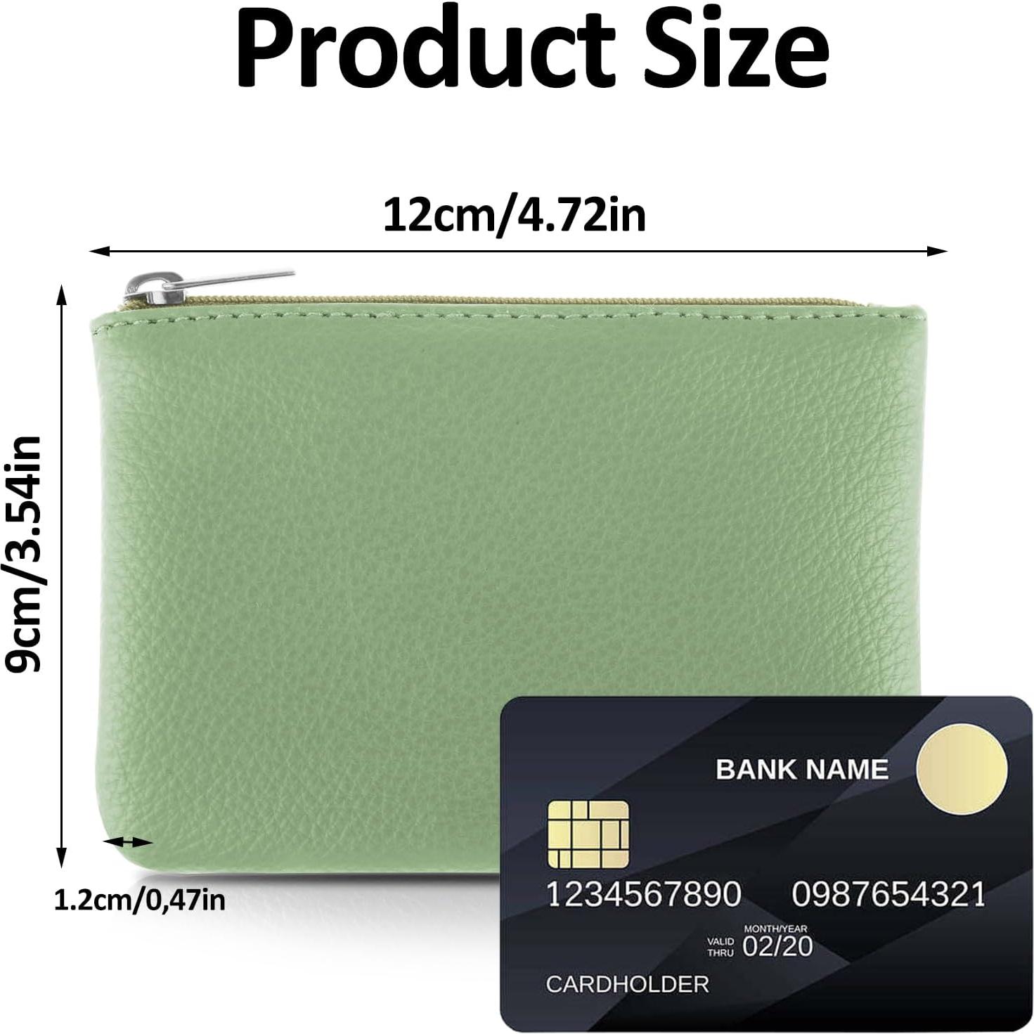 Monedero portátil Simmaro de cuero vegano verde 12x9cm