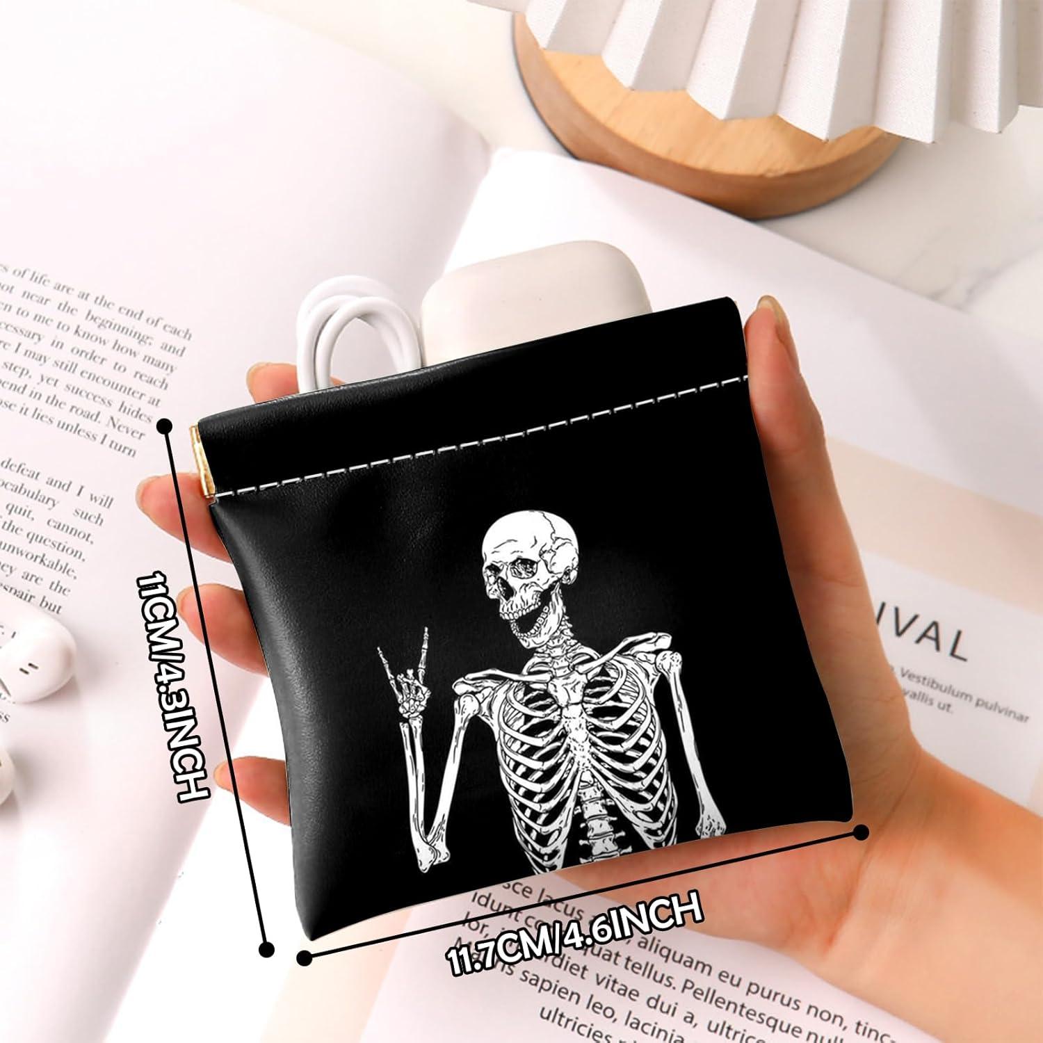 Monedero Mini BHAHB 2 Pcs Cuero PU Compacto Calavera