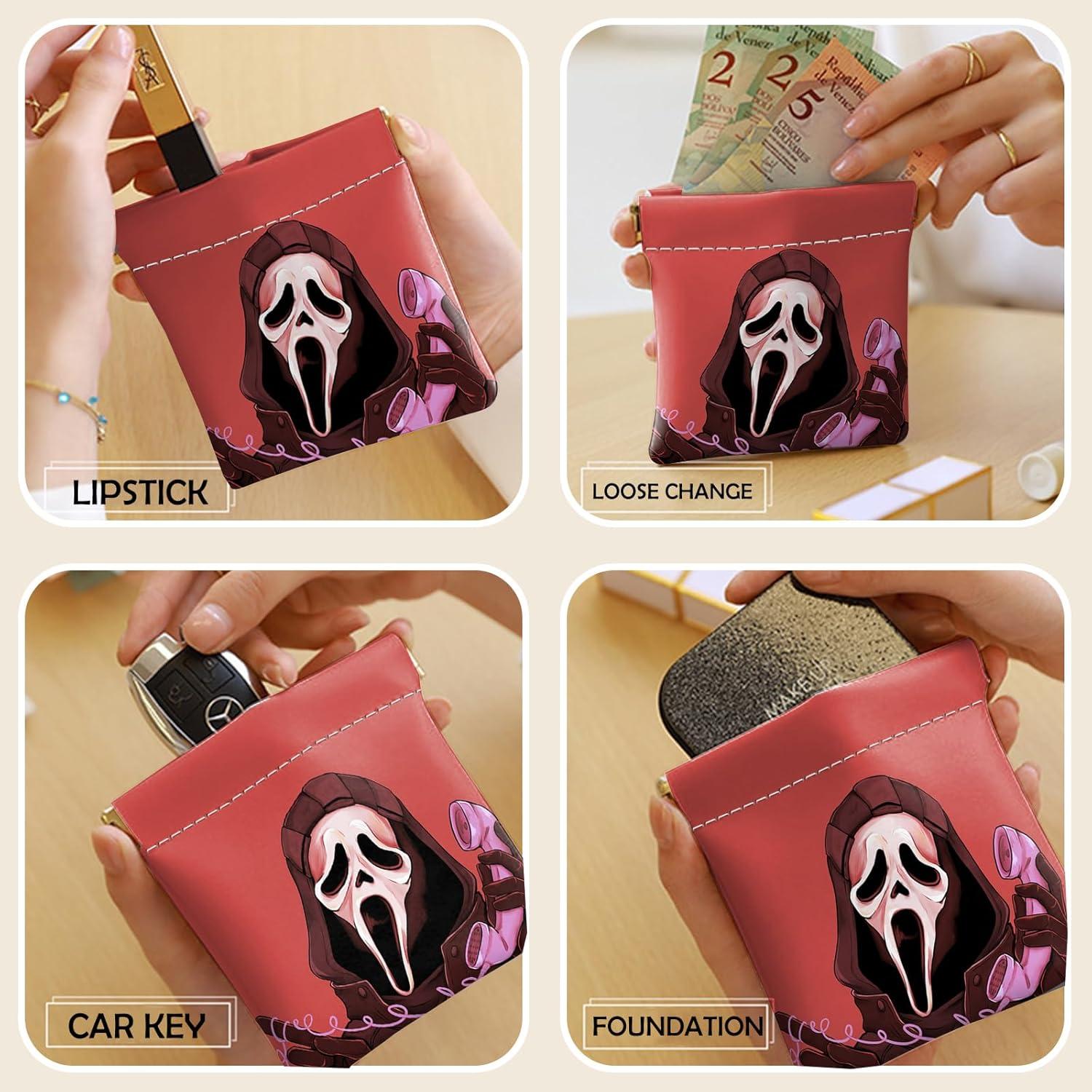 Monedero Mini BHAHB 2 Pcs Cuero PU Compacto Calavera