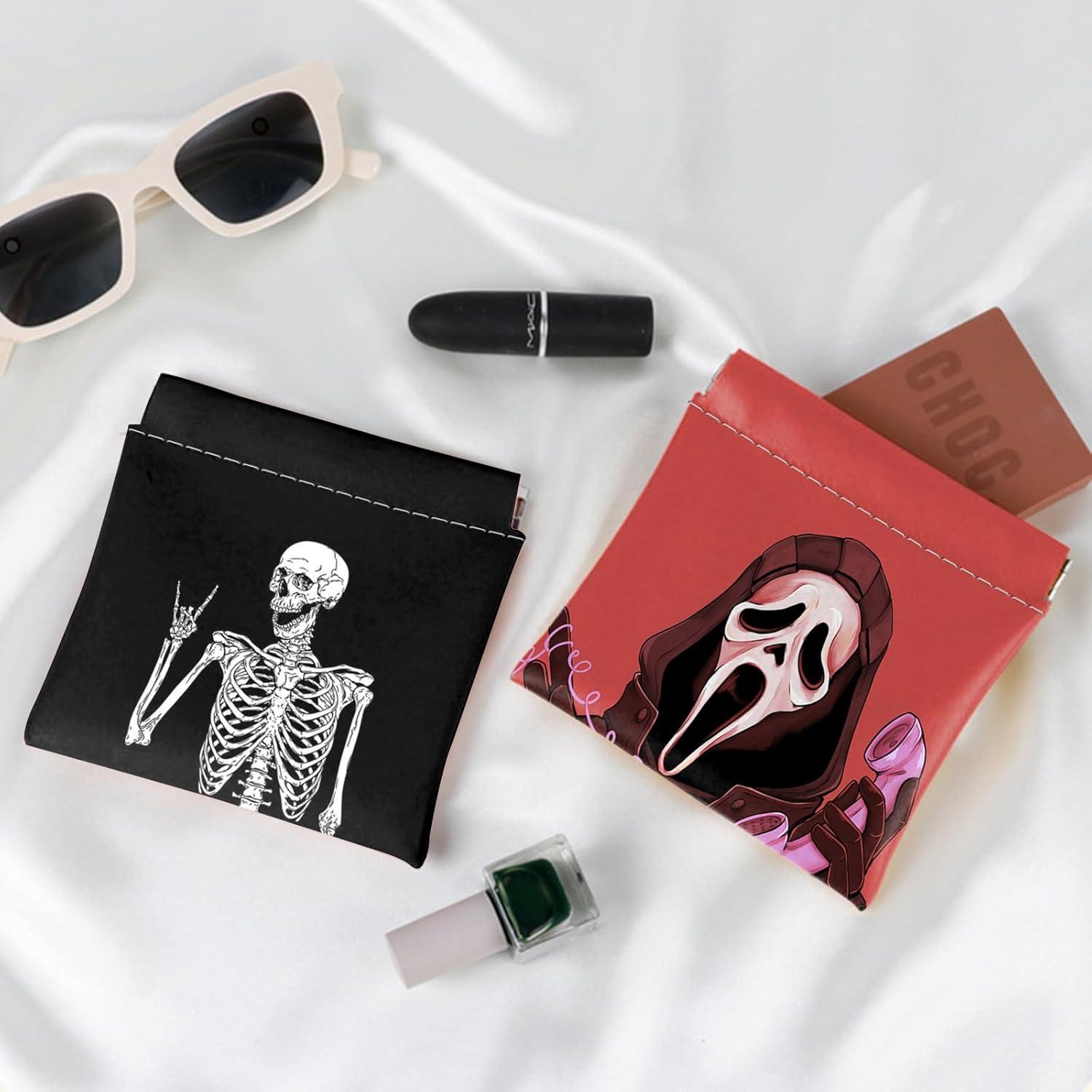 Monedero Mini BHAHB 2 Pcs Cuero PU Compacto Calavera