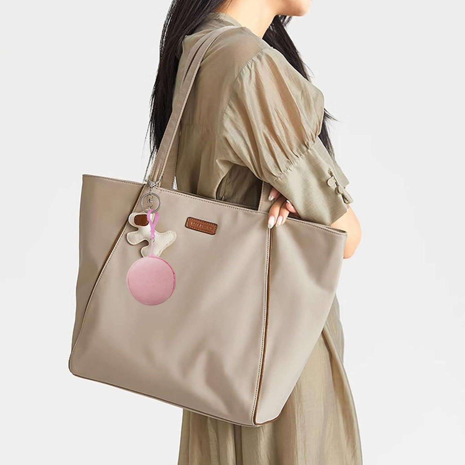 Monedero Redondo de Peluche Suave AdiStylinno - 2 Pcs Rosa y Morado