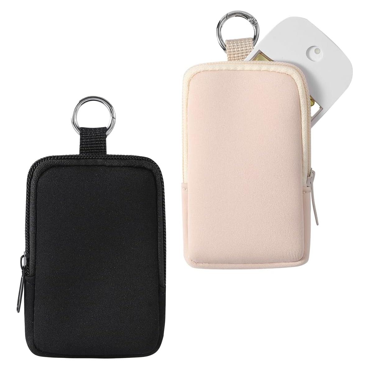 Estuche de Neopreno 2Pcs Negro y Rosa para Maquillaje