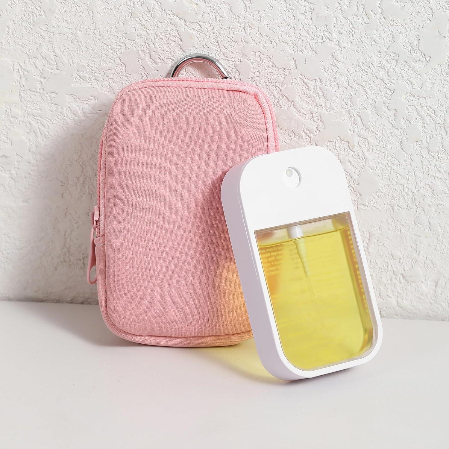 Estuche de Neopreno 2Pcs Negro y Rosa para Maquillaje