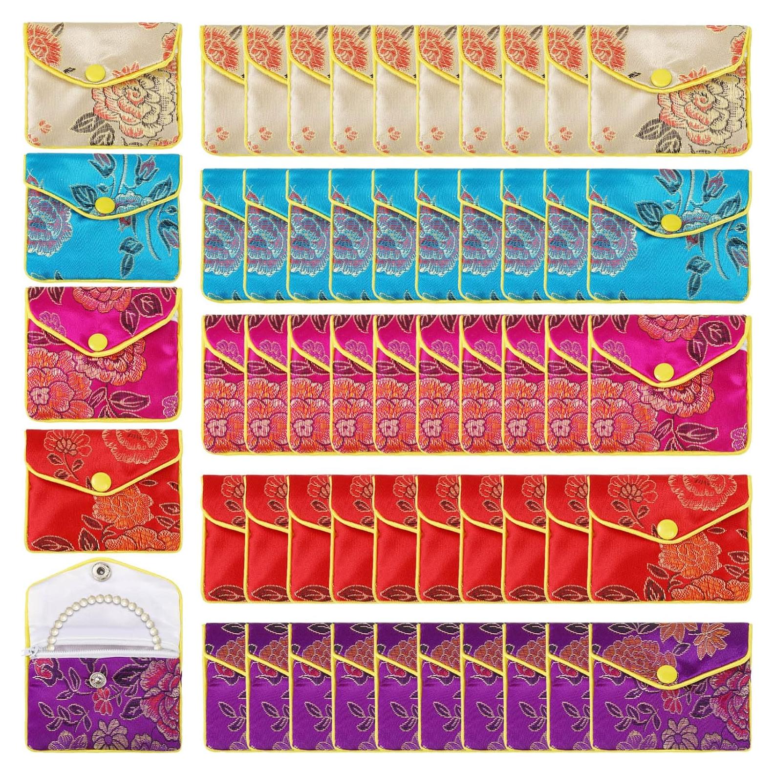 50 Bolsas de Regalo de Seda para Joyería Zhengmy 6.5x8 cm