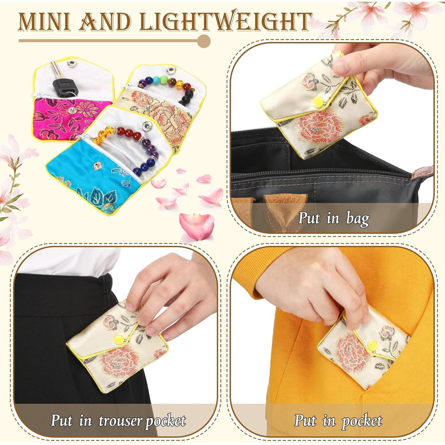 50 Bolsas de Regalo de Seda para Joyería Zhengmy 6.5x8 cm