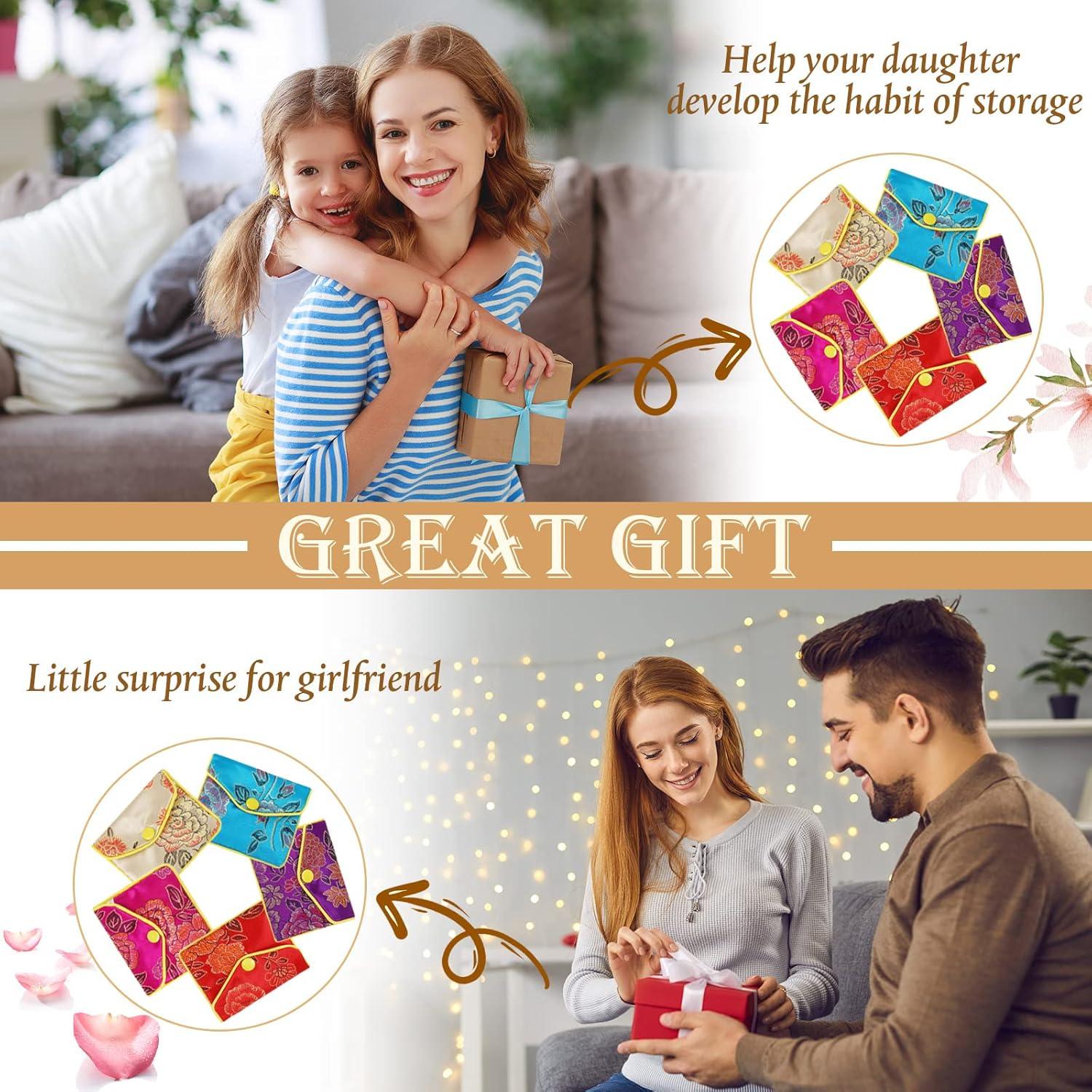 50 Bolsas de Regalo de Seda para Joyería Zhengmy 6.5x8 cm