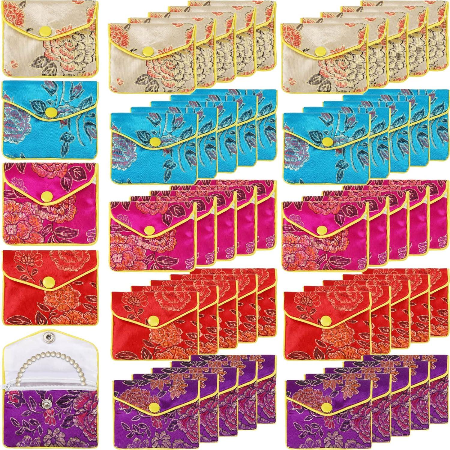 50 Bolsas de Regalo de Seda para Joyería Zhengmy 6.5x8 cm
