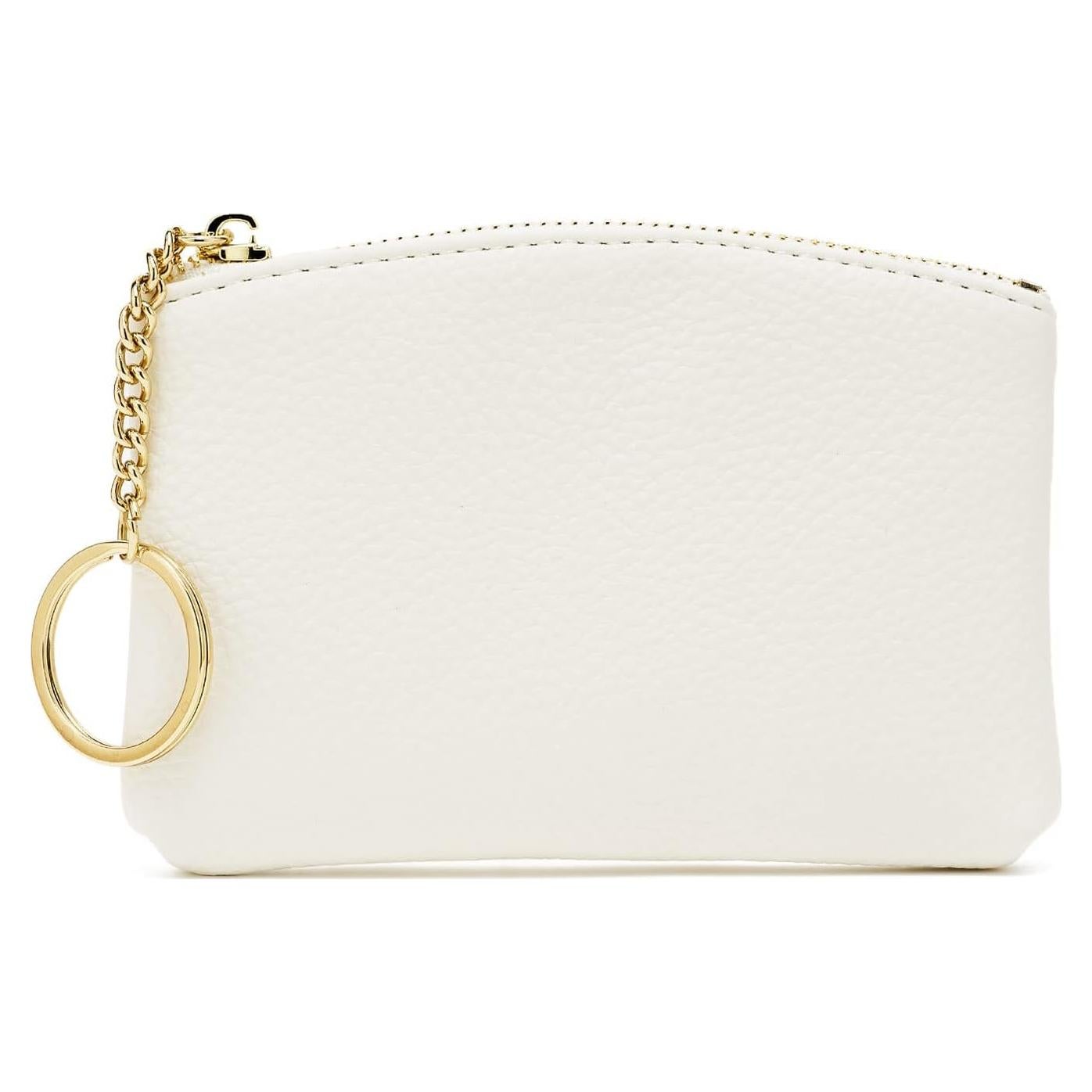 Monedero de Cuero Artificial WOZEAH Blanco A con Llavero