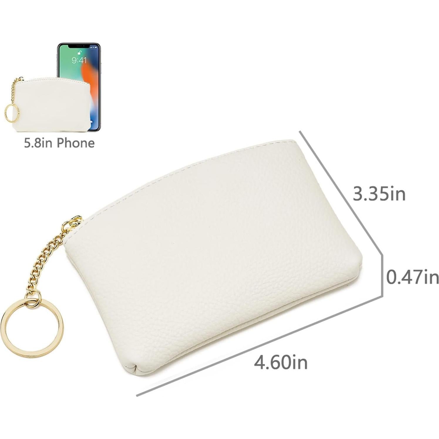 Monedero de Cuero Artificial WOZEAH Blanco A con Llavero