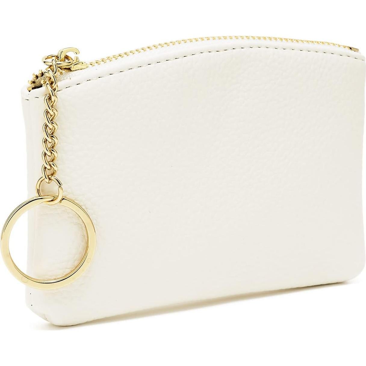 Monedero de Cuero Artificial WOZEAH Blanco A con Llavero