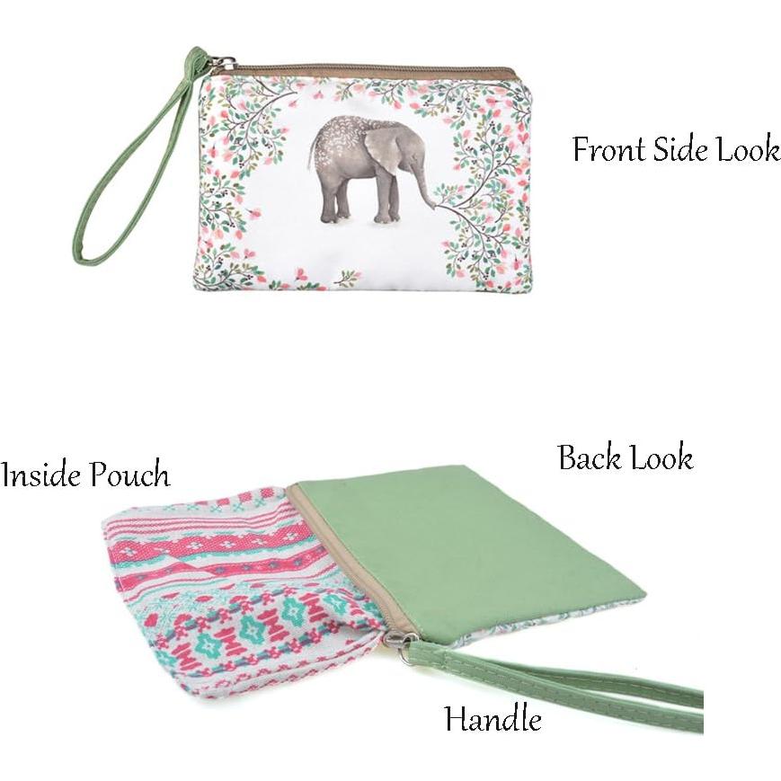 Monedero de Lona Rantanto BG0001 Elefante Flor 18x12cm